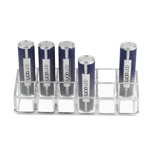 12 Slots Lipstick Organizer Makeup Storage Box Plastic Clear Desk Organizer