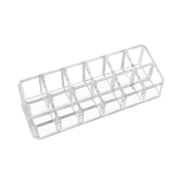 12 Slots Lipstick Organizer Makeup Storage Box Plastic Clear Desk Organizer