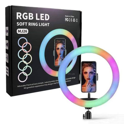 26cm Mj26 10.2 Rgb Led Soft Ring Light | Soft Ring Light With Lighting And Smart Phone Holder