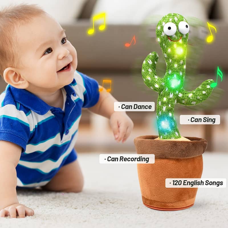 Dancing Cactus Toy Rechargeable with USB Cable for Kids