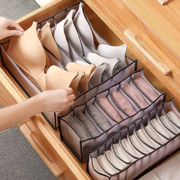 3pcs/set Clothes Storage Ladies Undergarments Storage Box | Drawer Organizers | Folding Socks Box | Wardrobe Compartment Organizer