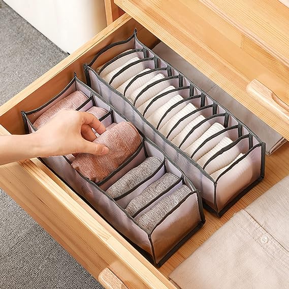 3pcs/set Clothes Storage Ladies Undergarments Storage Box | Drawer Organizers | Folding Socks Box | Wardrobe Compartment Organizer