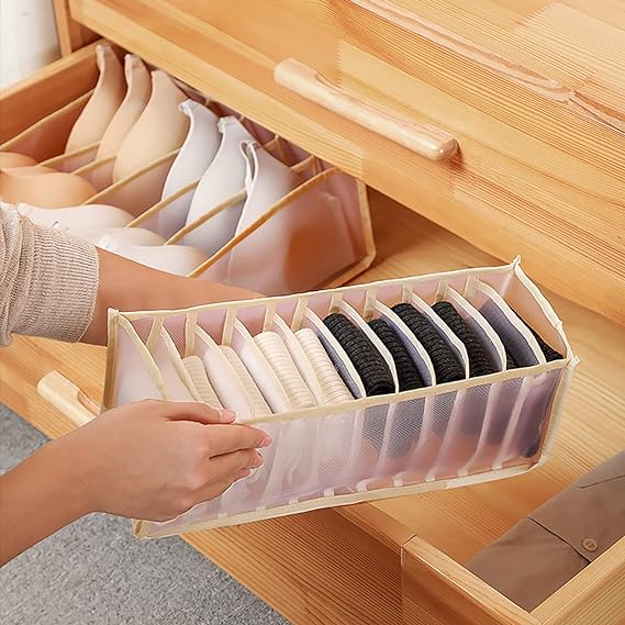 3pcs/set Clothes Storage Ladies Undergarments Storage Box | Drawer Organizers | Folding Socks Box | Wardrobe Compartment Organizer