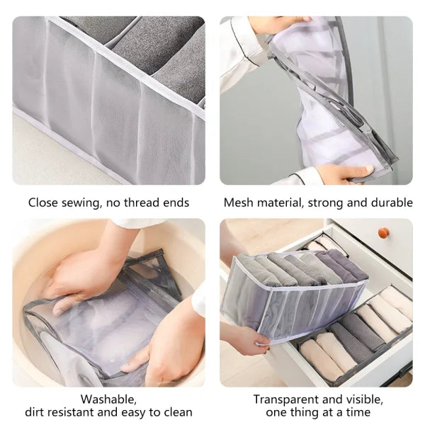 3pcs/set Clothes Storage Ladies Undergarments Storage Box | Drawer Organizers | Folding Socks Box | Wardrobe Compartment Organizer