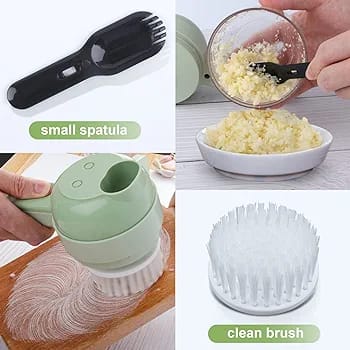 Electric Handheld Hammer Multi Function Vegetable Cutter Set Food Chopper Vegetable Fruit Slicer,for Garlic Pepper Chili Onion Celery Ginger Meat