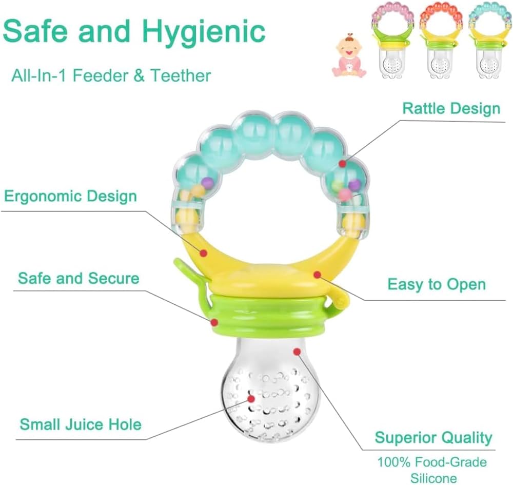 Baby Solid Baby Fruit Pacifier Fresh Fruit Feeder Infant Teething Toy Nibbler Teether Pacifier Safe Silicone Pacifier (random Color)