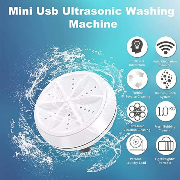 Mini Washing Machine Portable Ultrasonic Turbine Washer