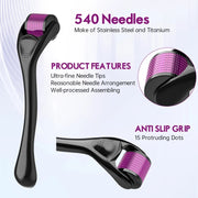 540 Derma Roller for Hair Growth Beard Facial Skin Care Micro Needle Roller Treatments