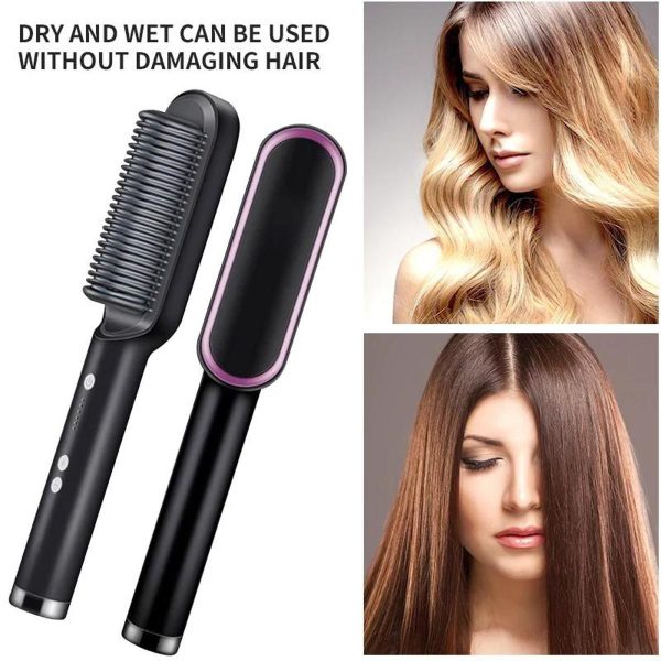 Hair Straightener Brush Comb (random Color)