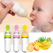 Silicone Baby Bottle With Spoon Fooder