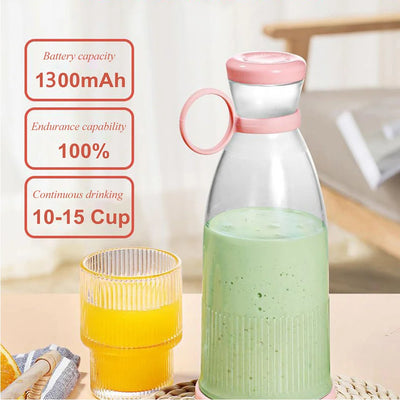Rechargeable Mixers Fresh Fruit Juicers Usb Portable Juice Bottle Mini Fast Electric Blender Smoothie Ice Maker (Random Color)