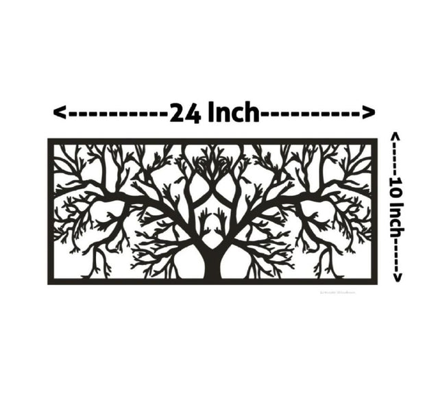 MDF Wood Tree Wall Hanging, Pack of 4