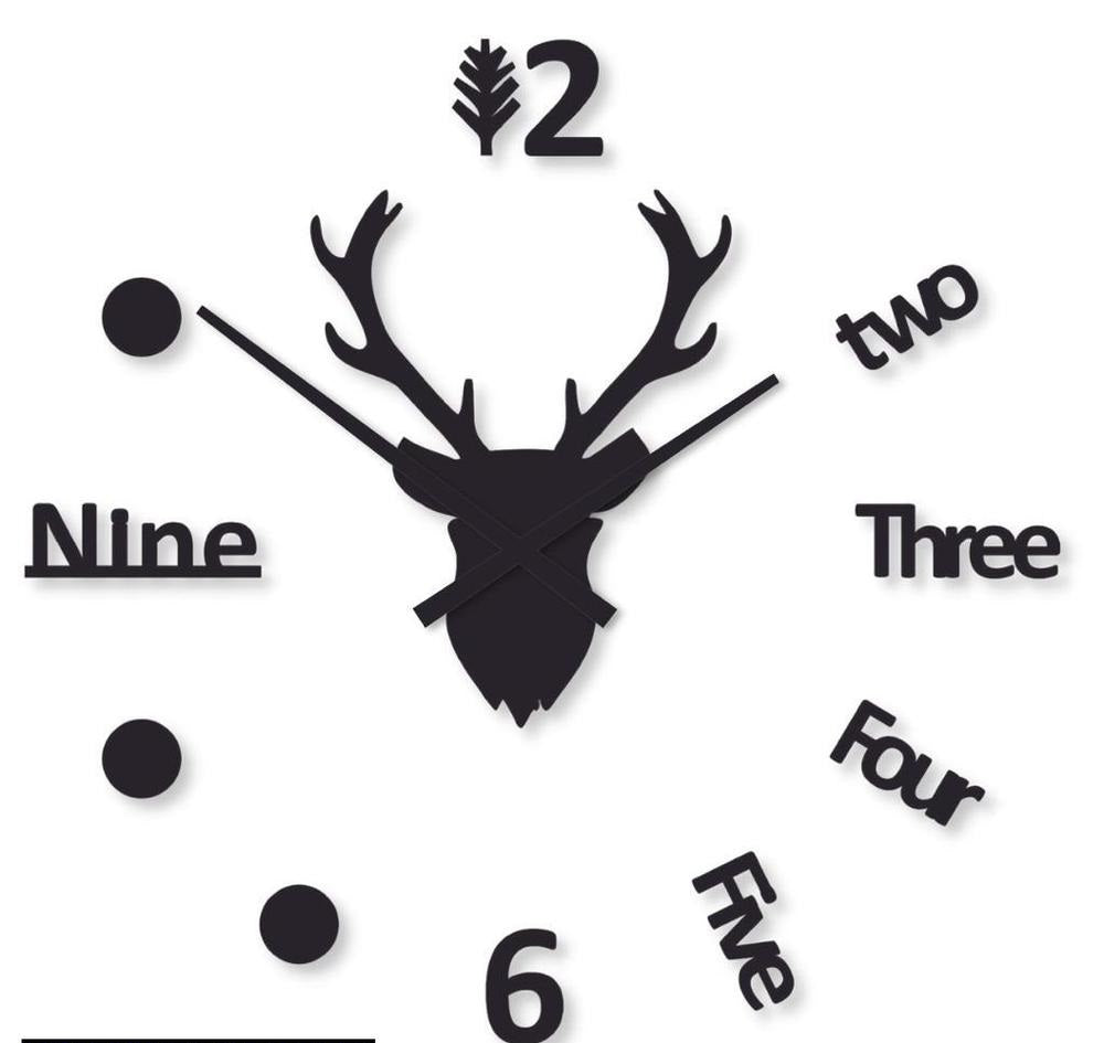 Beautiful Deer Shaped Wood Wall Clock