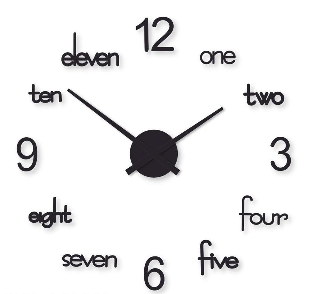 Classic Wall Clock with Mixed Numerals and Words