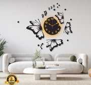 Butterfly Design Laminated Wall Clock With Backlight