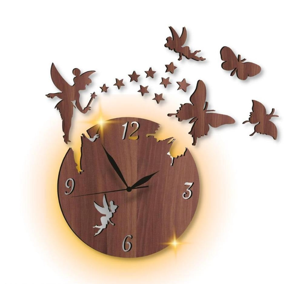 Fairy Design Laminated Wall Clock With Backlight