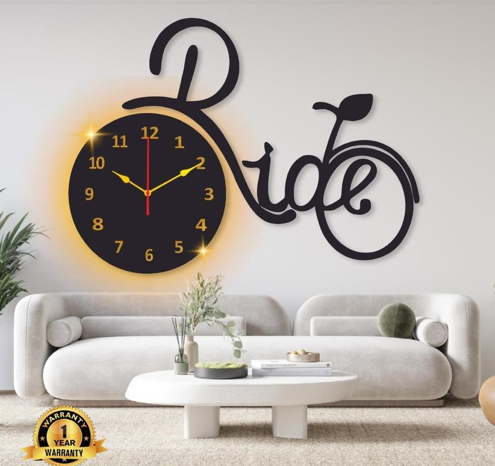 Bicycle Design Laminated Wall Clock With Backlight