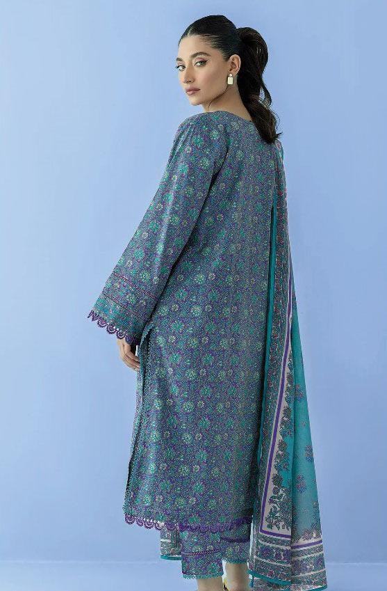 3 Pcs Women's Unstitched Lawn Printed Suit