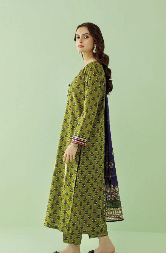 3 Pcs Women's Unstitched Lawn Printed Suit