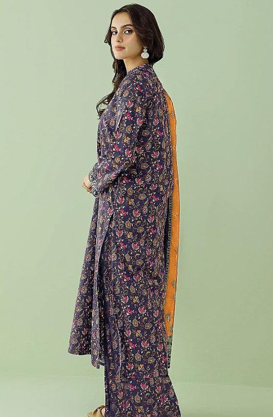 3 Pcs Women's Unstitched Lawn Printed Suit