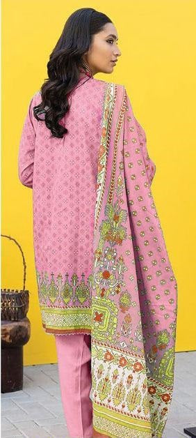 3 Pcs Women's Unstitched Lawn Printed Suit