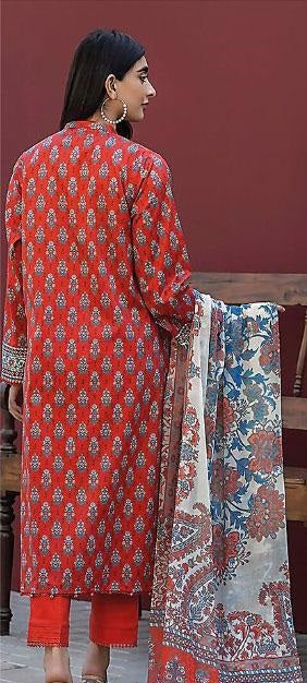 3 Pcs Women's Unstitched Lawn Printed Suit