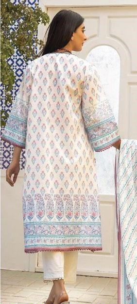 3 Pcs Women's Unstitched Lawn Printed Suit