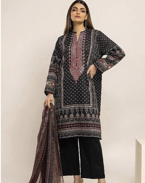 3 Pcs Women's Unstitched Lawn Digital Print Suit