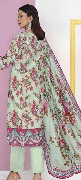 3 Pcs Women's Unstitched Lawn Digital Print Suit