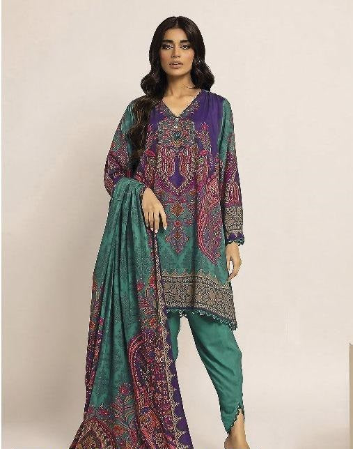 3 Pcs Women's Unstitched Lawn Digital Print Suit