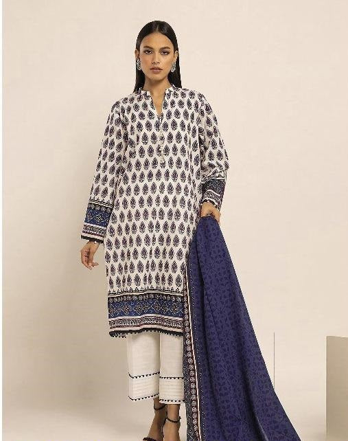 3 Pcs Women's Unstitched Lawn Digital Print Suit