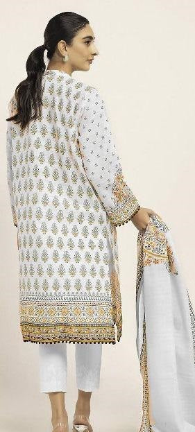 3 Pcs Women's Unstitched Lawn Digital Print Suit