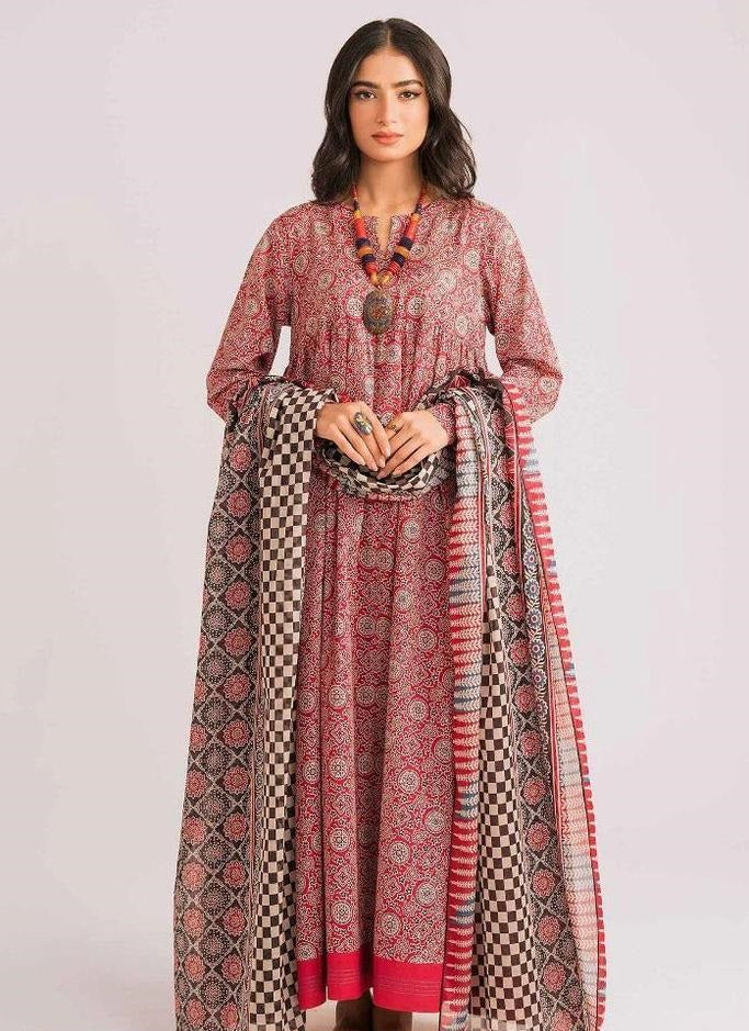 3 Pcs Women's Unstitched Lawn Digital Print Suit