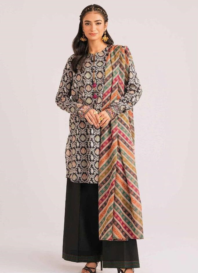 3 Pcs Women's Unstitched Lawn Digital Print Suit