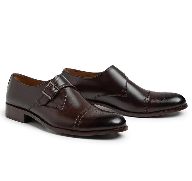 SLO Men's Maxim Brown and Black Leather Formal Shoes
