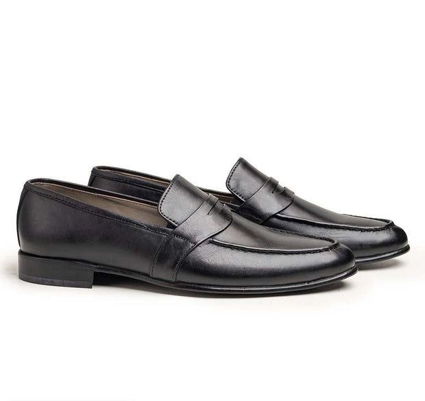 SLO Men's Mystic Black Leather Formal Shoes