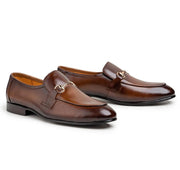 SLO Men's Cavaliere Brown  Leather Formal Shoes