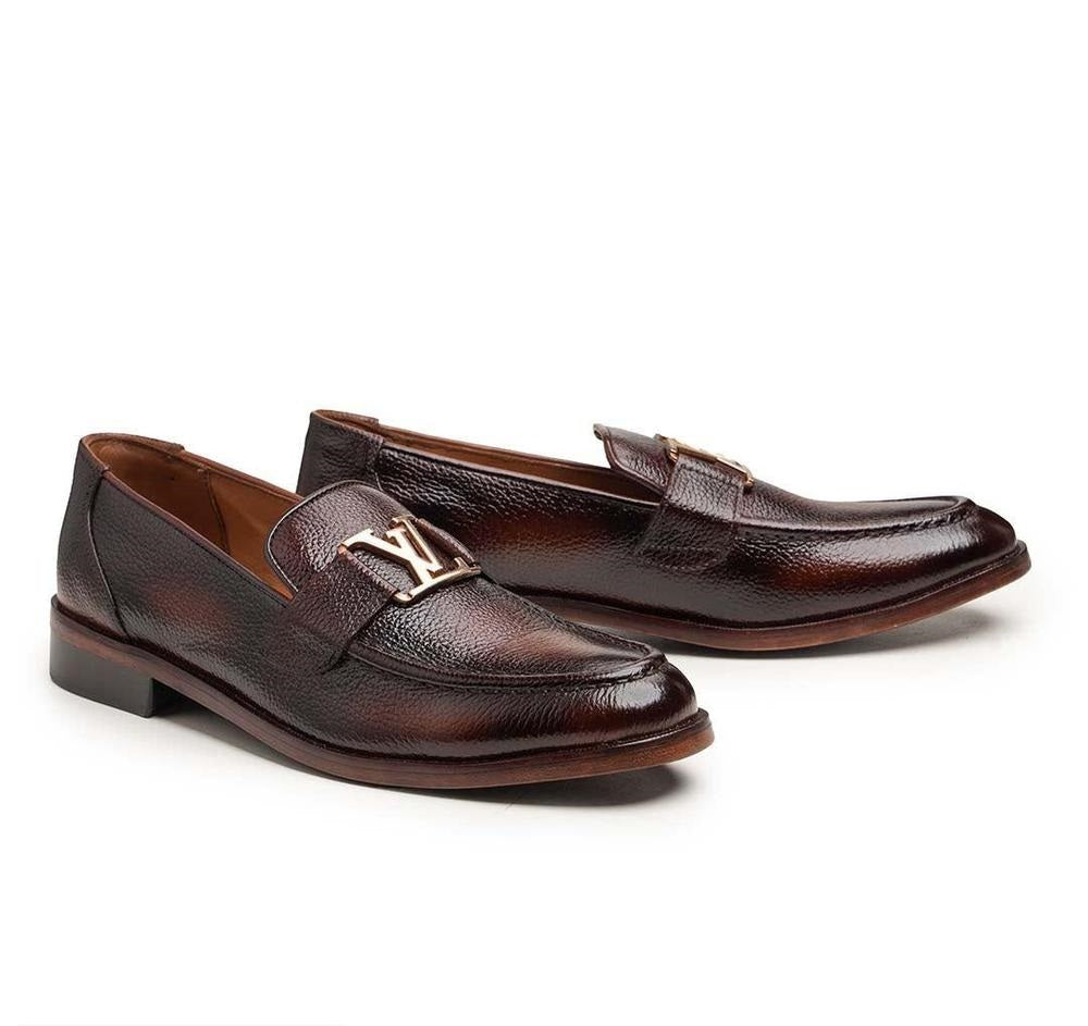 SLO Men's Dorval Brown Leather Formal Shoes