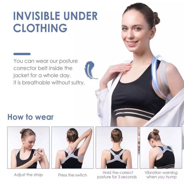 Adjustable Spine Back Support Posture Sensor Belt Chargeable