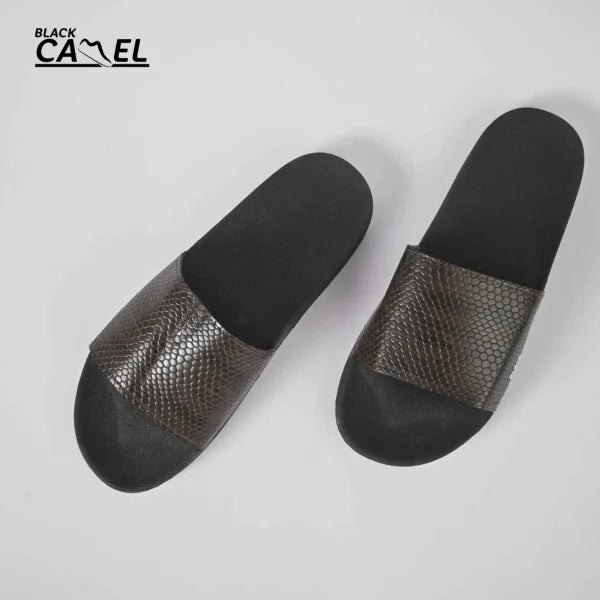 Black Camel Cobra Texture Slide (Brown/white 39-44)