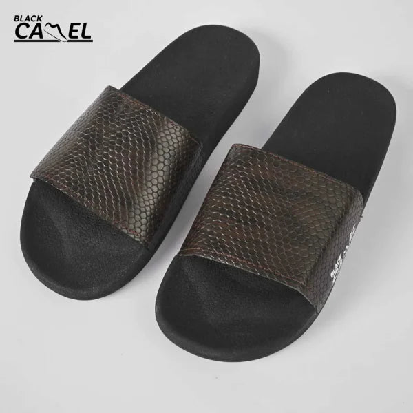 Black Camel Cobra Texture Slide (Brown/white 39-44)