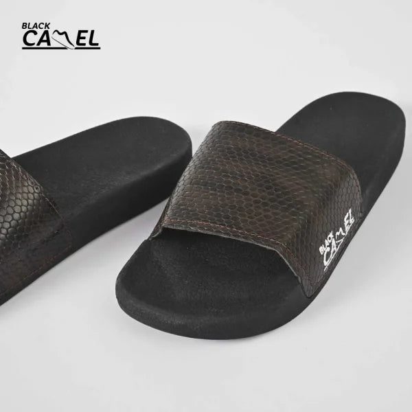 Black Camel Cobra Texture Slide (Brown/white 39-44)