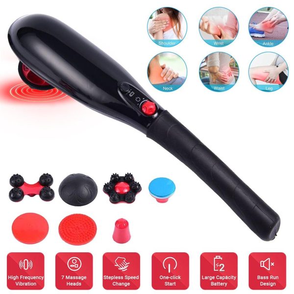 Blue Idea Rechargeable Cordless Massager With Different Heads | Deep Massager For Muscles Neck Cordless Electric Body Massager