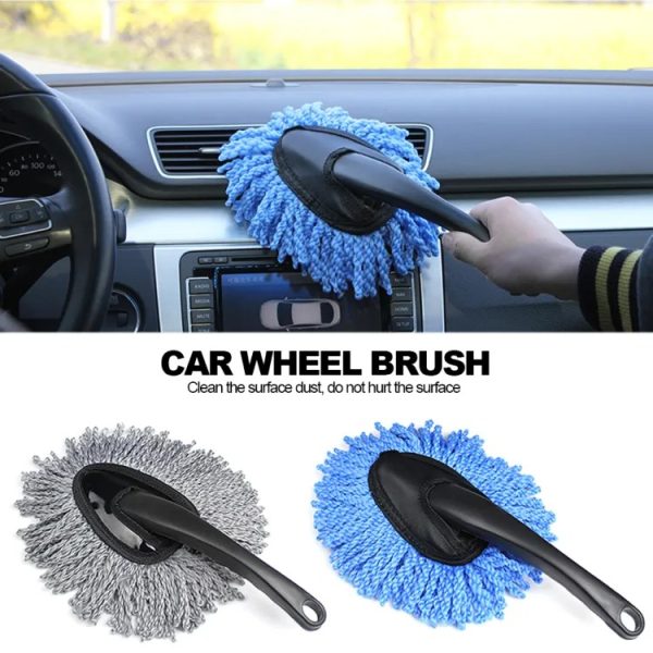 Car Wash Microfiber Cleaning Brush Car Collector Cleaning Dusts Mop Bristles Strong Water Absorption Vehicle Cleaning Wax Mop Brush, Home Cleaning Used Dust Removal Dusting Tool (random Colors)