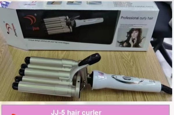 Hair Crimper, 5 Barrel Easy Curling Iron Wand 14 Levels Temperature Adjustable For Do Hairstyle For Girls For Curly Hair