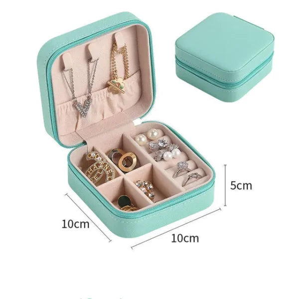 Jewelry Storage Box Leather Jewelry Stand Earrings Ring Box Cosmetics Beauty Container Organizer (random Color)made In China