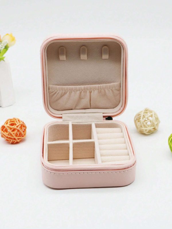 Jewelry Storage Box Leather Jewelry Stand Earrings Ring Box Cosmetics Beauty Container Organizer (random Color)made In China