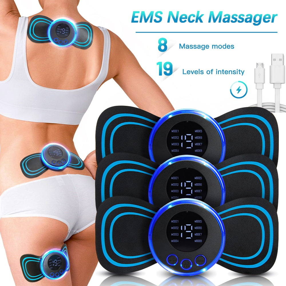 Mini Body Massager Pulse Neck Pain Relief Ems Butterfly Body Massager Men & Women