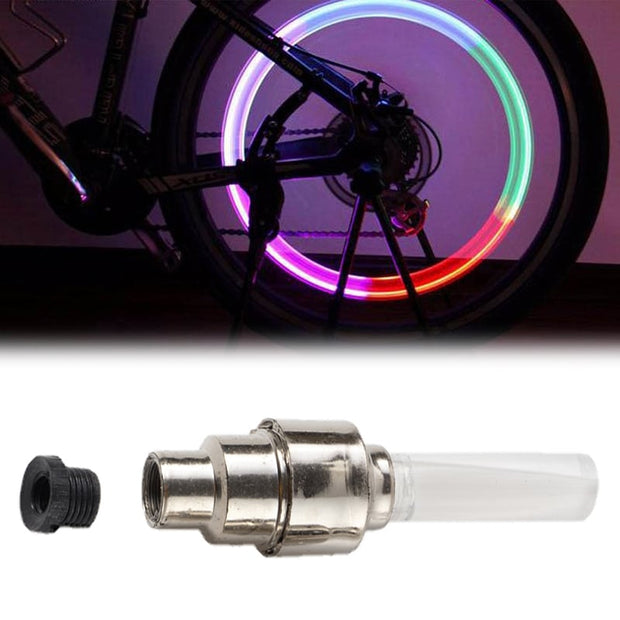 Motion activated glow bike flashlight car motorcycle tire valve caps wheel light