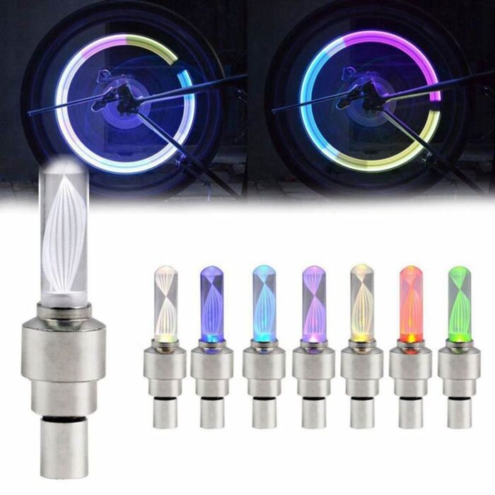 Motion activated glow bike flashlight car motorcycle tire valve caps wheel light